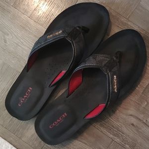 Authentic Coach Leather Strap Sandels